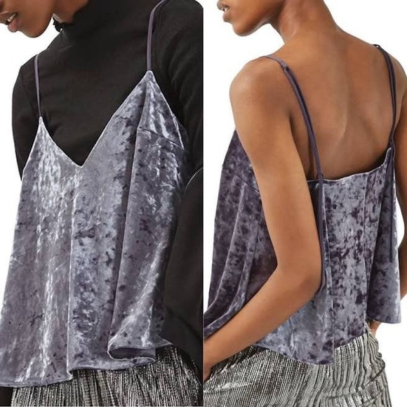 Topshop Tops - Top shop crushed velvet tank top